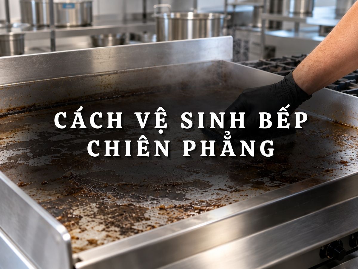 Cách Vệ Sinh Bếp Chiên Phẳng Đúng Chuẩn, Bền Đẹp Lâu Dài 3 cách vệ sinh bếp chiên phẳng trong khu bếp công nghiệp